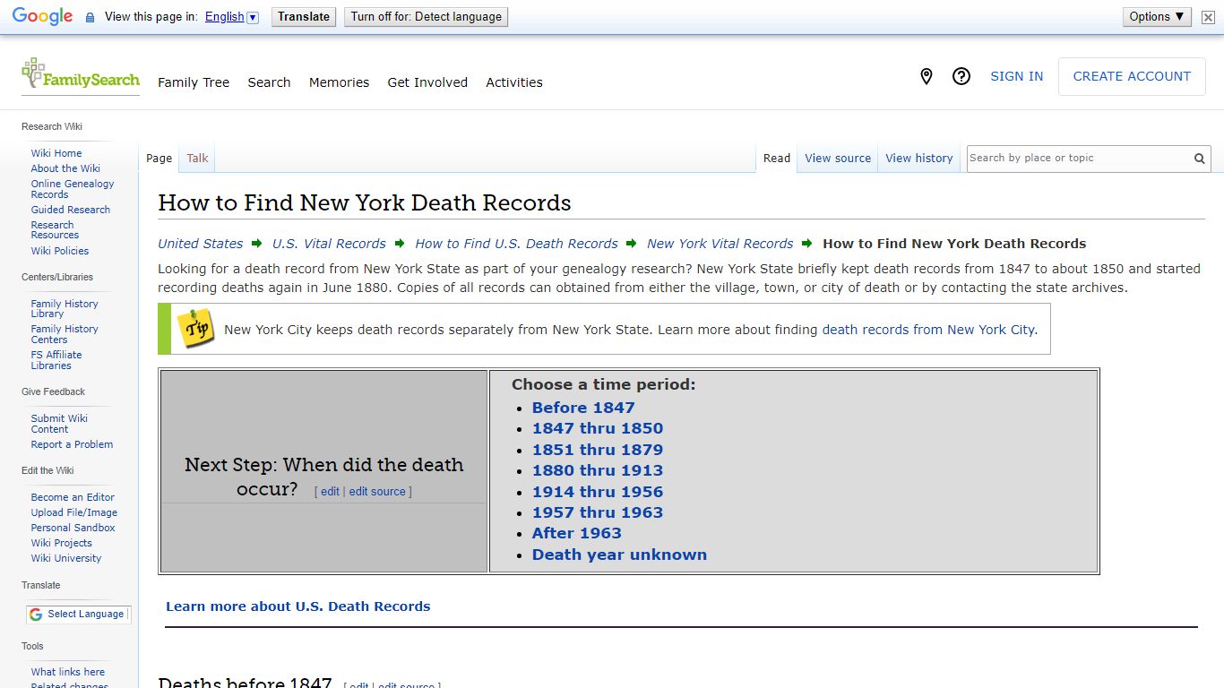 How to Find New York Death Records • FamilySearch